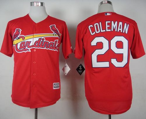 Cardinals #29 Vince Coleman Red Cool Base Stitched MLB Jersey - Click Image to Close